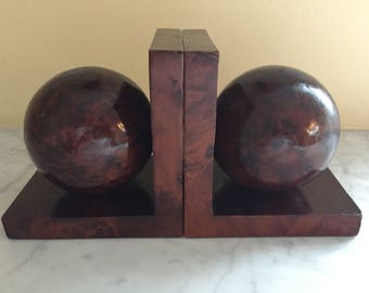 Antique Birdseye/Burled Bookends