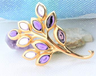 Trifari Purple Flower Brooch