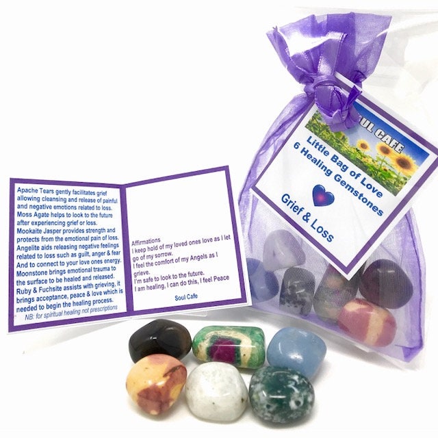 Grief Crystals Loss Gemstones Tumblestone Set Healing