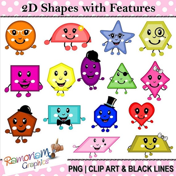 Math 2d Geometric Shapes Shapes With Features Clip Art