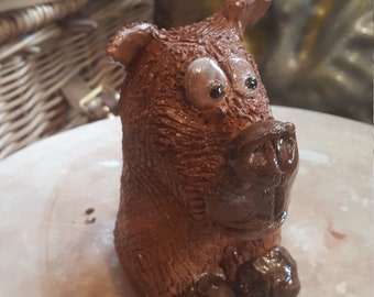 Glossy ceramic dog characature