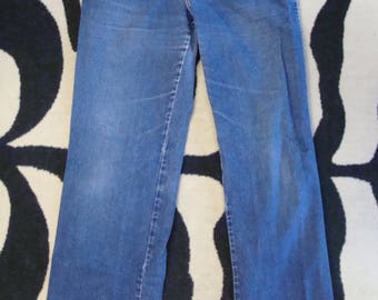 vintage HIGH WAIST JEANS flare straight leg S early 80's 1980's