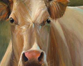 Cow Painting - Libby - Paper Print of an original painting