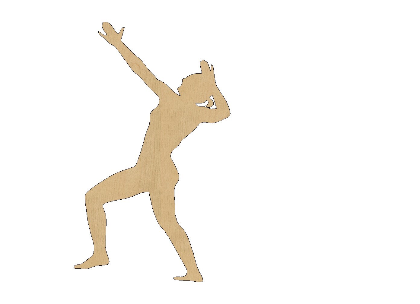 Volleyball Player Cutout Shape Laser Cut Unfinished Wood