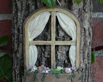 Fairy Garden Accessories Window with bird - miniature garden accessory - fairy garden supply - miniature garden supplies
