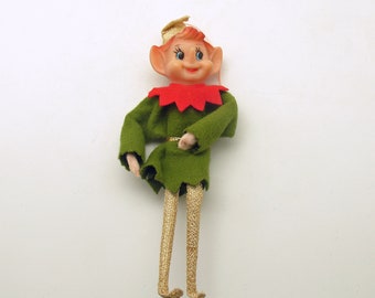 Vintage Christmas Pixie Elf Christmas Ornament Good Luck