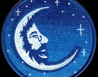 Jerry Garcia Moon 100% embroidered iron-on Patch / Grateful Dead/ Stars