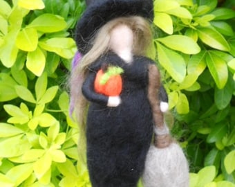 Needle felted Witch, Waldorf inspired, Halloween