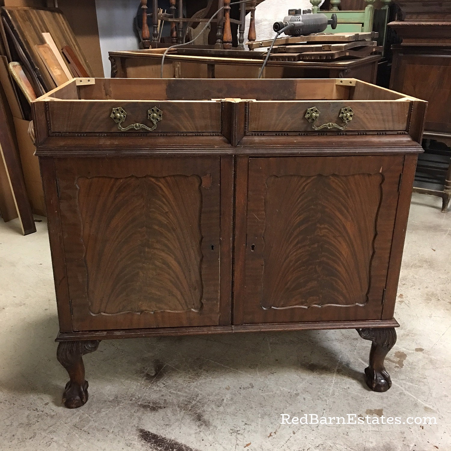 Antique Bathroom VANITY CABINET - Ready To Paint - Repurposed Antique Bathroom VANITY CABINET - Ready To Paint - Repurposed Furniture - Converted Antique - Solid Wood 40