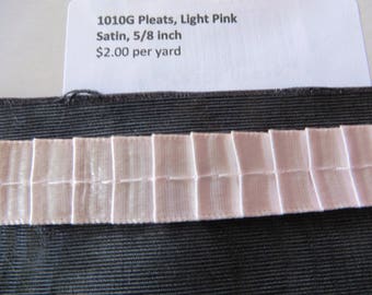 Pleats, Light Pink, Satin Ribbon 5/8 inch 1010G