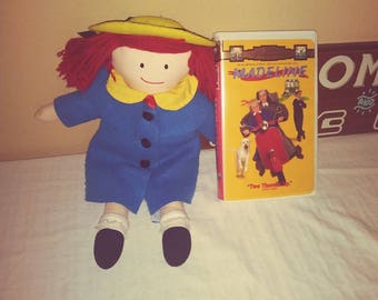 vintage entertainment Vintage 1990 Madeline Doll and Vhs Madeline movie lot 15" undressable Eden doll