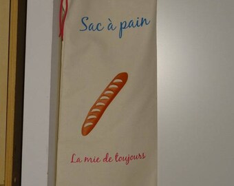 Bag with bread "baguette" white background