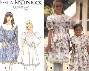 Simplicity 8253 Jessica McClintock Gunne Sax Girls Dress Pattern, 7-12, UNCUT
