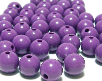round beads 10 x 10mm Lavender plastic