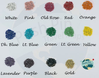 Round Head Map Pins / Push Pins / Map Tacks - Set of 100 - Various Colors Available