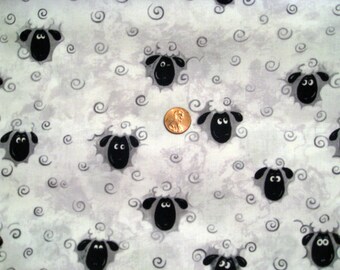 Sheep Fabric - White - FQ x 1