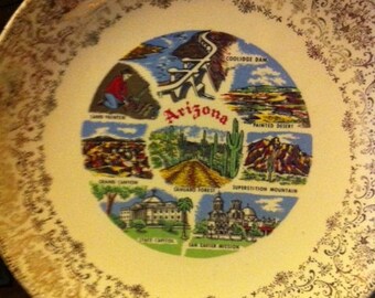 Vintage Arizona Souvenir Plate