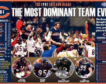 The 1985 Super Bowl Champion Chicago Bears Commemorative Poster