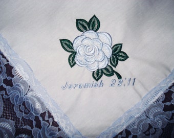 Large scarf with embroidery "JEREMIAH 29:11"
