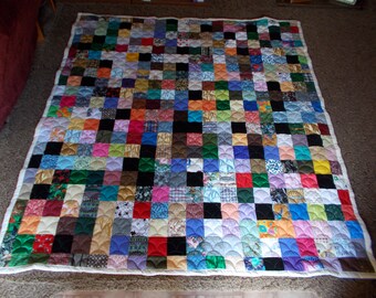 XL Twin Quilt - Scrappy Patchwork Quilt - XL (Extra Long) Twin Size Quilt - Full Payment