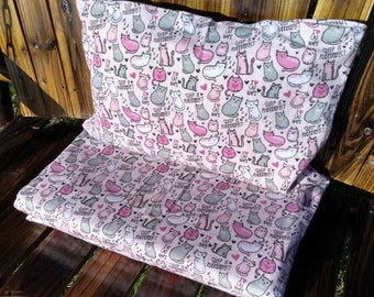 Sleepy Kitty Nap Mat Cover with Attached Pillowcase