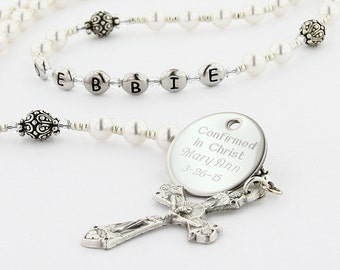 Confirmation Rosary, Confirmation Gift, Catholic Confirmation, Girl Rosary, Personalized Rosary, Confirmation Beads, Rosary, PeaceWSc