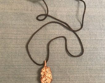 Wire Wrapped Diorite Pendant