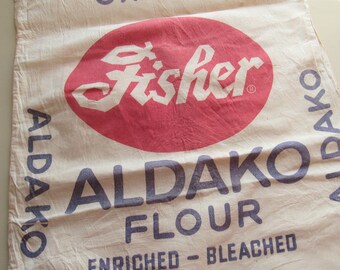 vintage fisher aldako flour sack