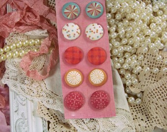 Fabric Brad Set, Scrapbook Brads, Paper Craft Brads, Brad Collection, Brad Assortment, Decorative Brads, Whimsical Brad Sets, Paper Crafts