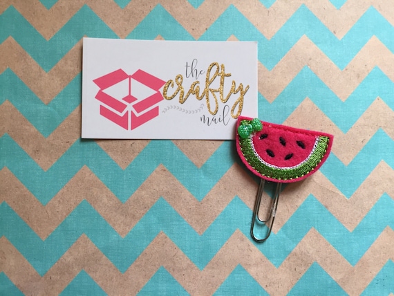 Watermelon Slice Paper Clip/planner clip/feltie/planner supplies. Choose with or without bow