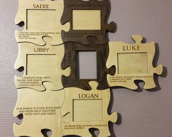 Picture frame personalized, Photo frame Puzzle, Photo frame collage, Photo frame set, Valentines Day gift
