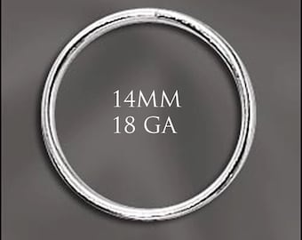 Sterling Silver Closed Rings, 14mm Closed Jump Rings, 18GA Jump Rings, 20 PCS Closed Jump rings, 925 Sterling Silver Findings, Wholesale