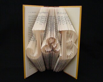 J & B -- 2 Letters with Symbol -- Anniversary Gift -- Lovers -- Personalized -- Folded Book Art Sculpture