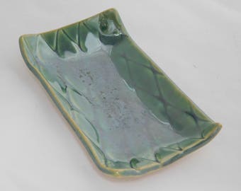 Green, Textured Soap Dish or Tray