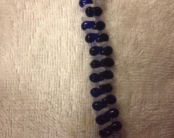 Blue and white glass bracelet