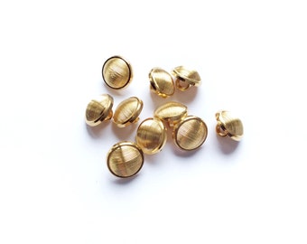 6 Gold Buttons, Fancy, Shank