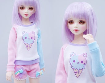 Slim MSD Minifee or SD BJD Sweater - Ice Cream Neko