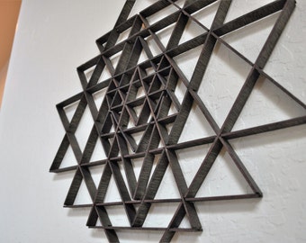 Sri Yantra Sculpture DIY Wooden Puzzle Kit