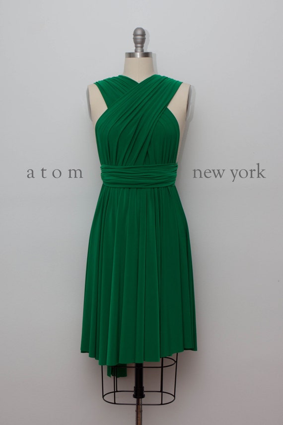 Emerald Green  SHORT  Infinity Dress  Convertible Formal  Multiway