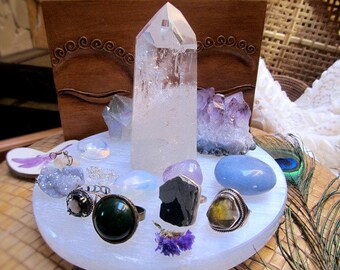 Selenite Charging Pad, Premium Quality, Charge And Cleanse Your Crystals, Selenite Slab, Shift Energy In Space, Sacred Space, Light Energy
