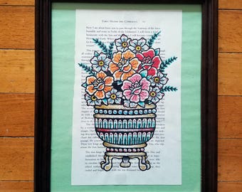 Traditional Flower Vase - Tattoo Flash Style