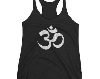 Om, Ohm, Aum Symbol Tanktop - Yoga Chick - Spiritual Design Women's Racerback Tank