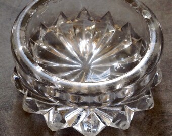 Very heavy cut glass salt