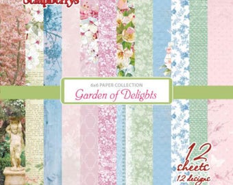 Scrapbooking paper pad 15 cm 6x6 Garden of delights Scrapberry's spring flowers garden