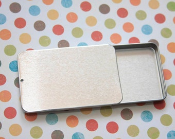 Small Metal Slide Top Tins, Mini Slide Top Tins, Sliding Lid Metal Tins, Small Sliding Notions Tin, Slide Top Tin, Stitch Marker Storage