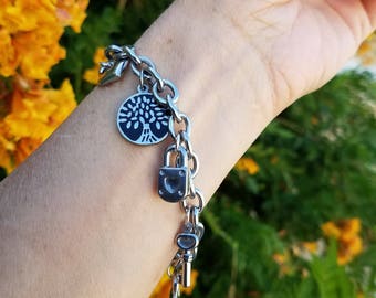 Heart / Lock & Key Charm Bracelet