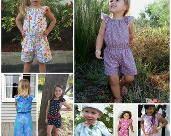 Flutterby ROMPER - nb-12yrs - PDF Pattern - By LittleKiwisCloset