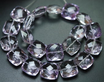 8 Inch Strand,Finest Quality,Natural Pink Amethyst Faceted Cushion Shape,10mm Long,Great Quality