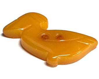 Vintage Bakelite Realistic Button - Pelican - Butterscotch