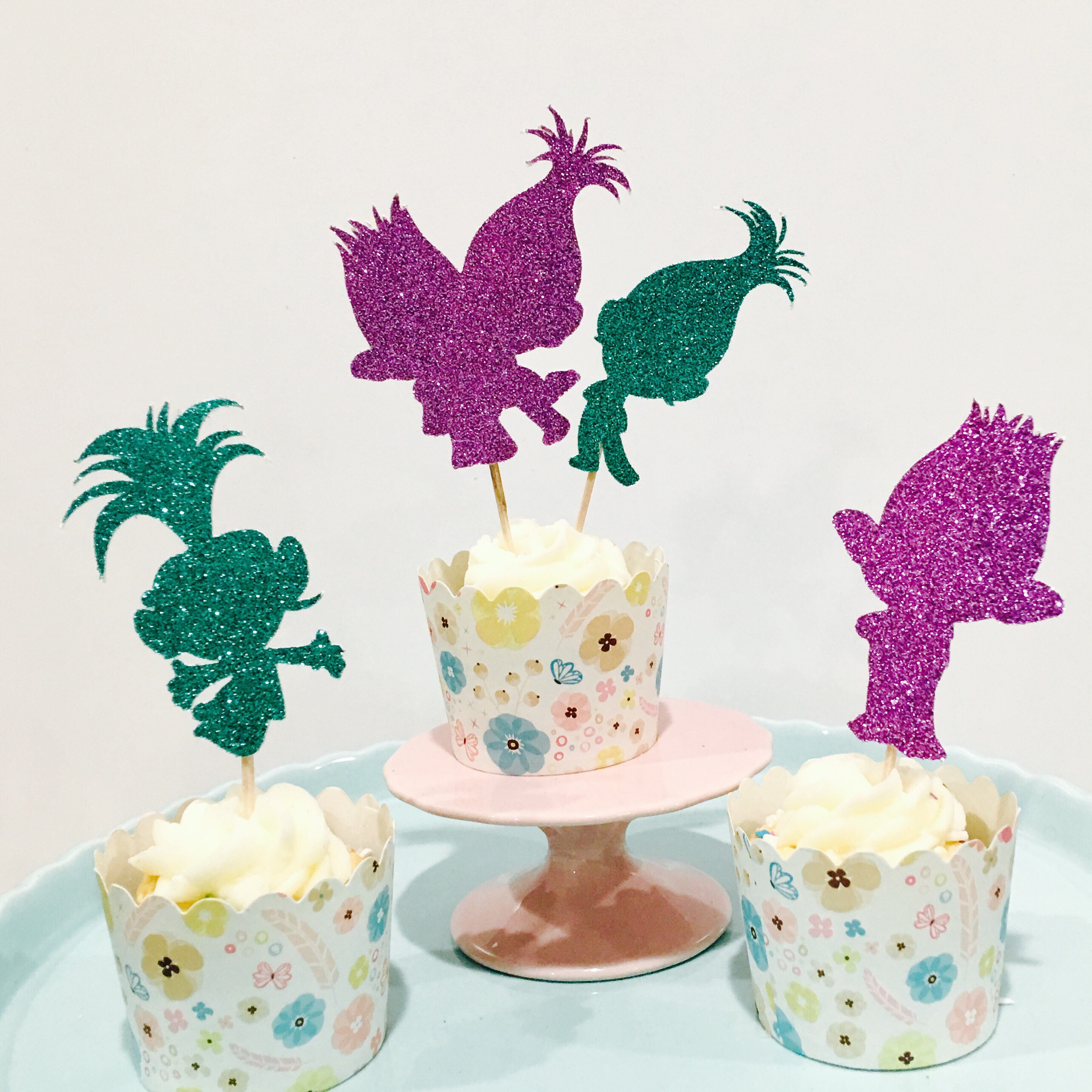 12ct Trolls cupcake toppers 12ct trolls movie cupcake